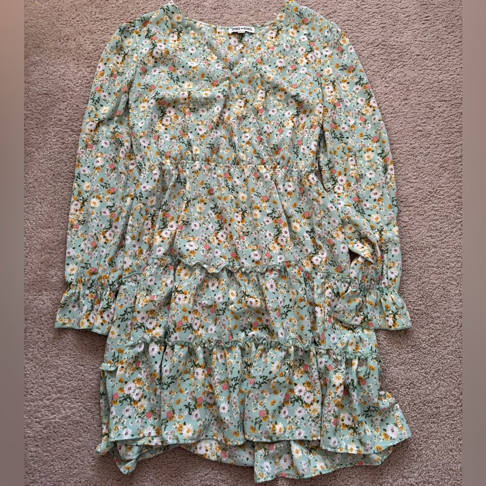 Inspired Hearts Long Sleeve Floral Dress